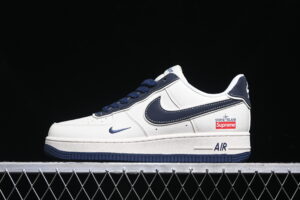 Nike Air Force 1'07 Low Supreme Collaboration - Blue Cream White Air Force 1 Low Top Casual Skate Shoes BB1616-302
