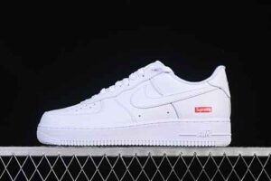 GX Version Supreme x Nike Air Force 1'07 Low Collaboration Air Force 1 Low Top Casual Skate Shoes CU9225-100