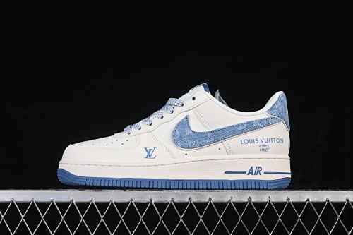 Nike Air Force 1'07 Low LV Collaboration Blue Air Force 1 Low Top Casual Skate Shoes SM6668-130