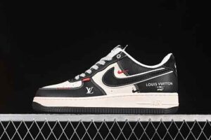 Nike Air Force 1'07 Low LV Collaboration Black Air Force 1 Low Top Casual Skate Shoes YX5066-349