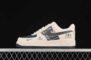 Nike Air Force 1'07 Low Collaboration Cream Black Air Force 1 Low Top Casual Skate Shoes Graffiti XL1978-103