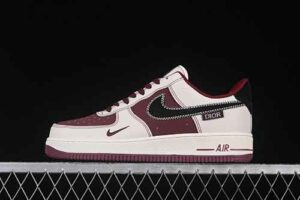 Nike Air Force 1'07 Low Collaboration Cream Red Air Force 1 Low Top Casual Skate Shoes KK1988-046