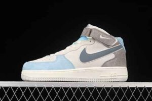 Nike Air Force 1'07 Mid Grey Blue Colorway Air Force 1 Suede Mid Top Casual Skate Shoes AL6896-559