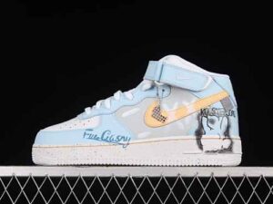 Nike Air Force 1'07 Mid Blue Air Force 1 Mid Top Casual Skate Shoes CW2289-111
