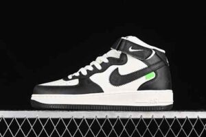 Nike Air Force 1'07 Mid Cream Black Air Force 1 Mid Top Casual Skate Shoes LL0222-005