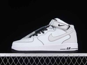 Nike Air Force 1'07 Mid Star Pattern Black White Colorway Air Force 1 Mid Top Casual Skate Shoes Glitter MK0619-222