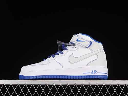 Nike Air Force 1'07 Mid Star Pattern White Blue Colorway Air Force 1 Mid Top Casual Skate Shoes Glitter MK0619-233