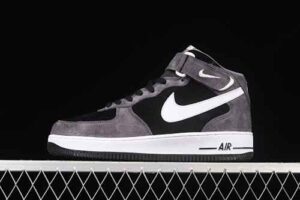Nike Air Force 1'07 Mid Black Grey Colorway Air Force 1 Suede Mid Top Casual Skate Shoes QT3369-996