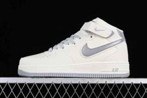 Nike Air Force 1'07 Mid Cream Grey Star Pattern Air Force 1 Mid Top Casual Skate Shoes Glitter SH0235-522