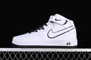 Nike Air Force 1'07 Mid Cream White Black High Top Star Pattern Air Force 1 Mid Top Casual Skate Shoes Glitter WP5623-835