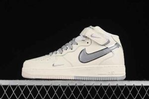 Nike Air Force 1'07 Mid Cream Grey Star Pattern Air Force 1 Mid Top Casual Skate Shoes Glitter XL0236-232
