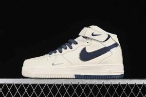 Nike Air Force 1'07 Mid Cream Blue Air Force 1 Star Pattern Mid Top Casual Skate Shoes Glitter XL0236-233