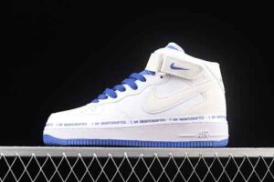 Nike Air Force 1'07 Mid x Uniterrupted White Blue Collaboration 3M Mid Top Casual Sports Skate Shoes Graffiti CT1206-600