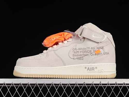 Nike Air Force 1 Mid '07 Ow Collaboration Air Force 1 Mid Top Sports Casual Skate Shoes CW2255-100