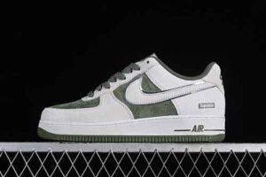 Supreme x Nike Air Force 1'07 Low Grey Green Suede Collaboration Air Force 1 Low Top Casual Skate Shoes ME2392-106 Reps