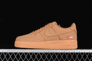 Supreme x Nike Air Force 1 Low AF1 Collaboration Air Force 1 Wheat Suede Low Top Casual Skate Shoes DN1555-200 Reps