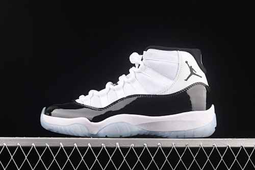 F Version Air Jordan 11Concord aj11 Black White Basketball Shoes 378037-100