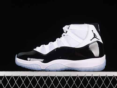 OG Version Air Jordan 11Concord Air Jordan 11 Black White Basketball Shoes 378037-100