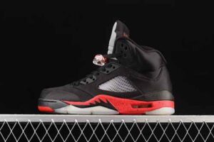 Air Jordan 5 Satin Bred AJ5 Black Red Basketball Shoes 136027-006