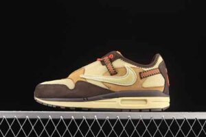 Original Quality Version Travis Scoot x Nike Air Max 1 Collaboration Cream Yellow Retro Casual Running Shoes DO9392-200 Reps