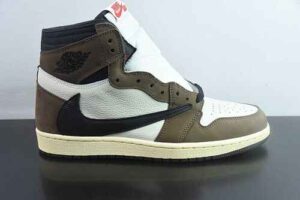 LIW25312347 Travis Scott x Air Jordan 1 High OG SP TS Collaboration Brown Reverse Swoosh High Top CD4487-100