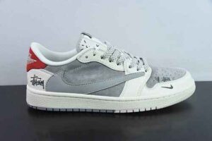 LLI95811538 Travis Scott x FDxAir Jordan 1 OG SP Collaboration Red Low Top Casual Skate Shoes SJ2068-130