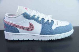 PBU31506537 VT Version Air Jordan 1 White Blue Pink Air Jordan 1 Low Top Casual Skate Shoes HQ2001 400