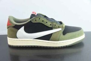 SLC75686640 Travis Scott x Air Jordan 1 Reverse Swoosh 7.0 Low OG Green DM7866-002