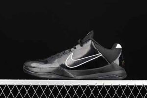 Original Quality Version Nike Zoom Kobe 5 Blackout 5 Black Low Top Sports Basketball Shoes 386429-003 Reps